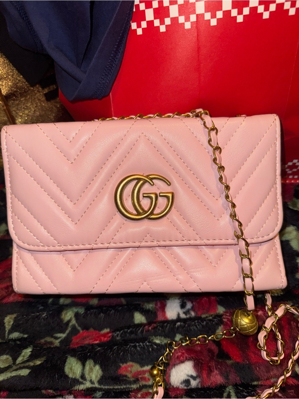 Baby Pink Quilted Fashion Bag